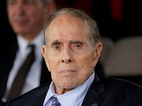 Former Senate majority leader Bob Dole attends a welcome ceremony in honor of new Joint Chiefs of Staff Chairman Army General Mark Milley at Joint Base Myer-Henderson Hall, Virginia, U.S., Sept. 30, 2019.