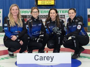 The Highland Curling Club's Chelsea Carey team is destined for the Scotties Tournament of Hearts. Shown, from left to right, are Carey (skip),Jolene Campbell (third), Stephanie Schmidt (second) and Jennifer Armstrong (lead).