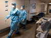Nurses do rounds inside the COVID-19 unit of a Montreal hospital, on February 16, 2021.