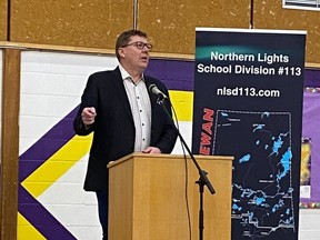 Premier Scott Moe in La Loche on Jan. 10, 2022. Photo provided by Ministry of Education. (Saskatoon StarPhoenix).
