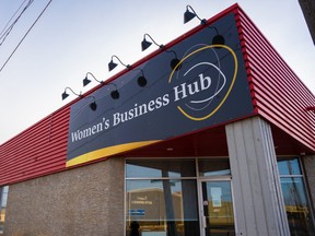 The Women's Business Hub by the Saskatoon Open Door Society has a commercial kitchen, yoga studio, two meeting rooms, a big hall for events, a sewing studio and a childminding area and is available for outside rentals. WBH is located at 733C 1st Avenue North. Photo by Aliza Nasir.