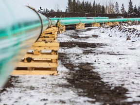 Trans Mountain said there were more than 1.5-million person hours of work to complete the project, which included installation of 48,762 metres of pipe, 14 horizontal directional drills and 472 tie-ins.