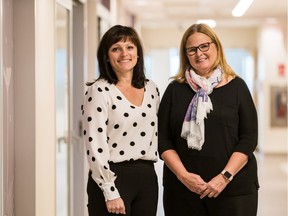 Carrie Dornstauder (left), Executive Director for Maternal and Children's Provincial Programs and Leanne Smith (right), Director of Maternal Services and Children's Intensive Care, stand together for a photo on Sept. 9th, 2019.