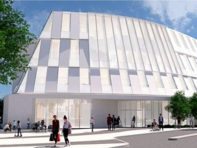 An artist's rendering of the Saskatoon Public Library's new central branch, expected to open in 2026. (Photo courtesy Formline Architecture/Chevalier Morales Architectes/Architecture 49)