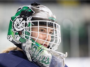 Goalie Camryn Drever has been a star performer for the University of Saskatchewan Huskies