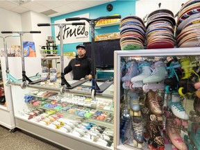 Scott Walls enjoyed taking his son to 306 Shop in Regina for many years and was thrilled when the opportunity to open a location in Saskatoon came up in November 2021. 306 Shop YXE sells skateboards, clothing, shoes, lacrosse gear, dog clothing and many other items. Photo taken in Saskatoon, Sask. on Monday, March 21, 2022.