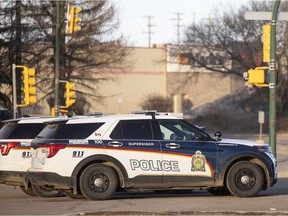 Saskatoon police were on scene in the Confederation area after reports of shots fired in Confederation Park Mall. Photo taken in Saskatoon, SK on Saturday, March 26, 2022.