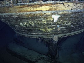 In this photo issued by Falklands Maritime Heritage Trust, a view of the stern of the wreck of Endurance, polar explorer's Ernest Shackleton's ship. Scientists say they have found the sunken wreck of polar explorer Ernest Shackletonâ€™s ship Endurance, more than a century after it was lost to the Antarctic ice. The Falklands Maritime Heritage Trust says the vessel lies 3,000 meters (10,000 feet) below the surface of the Weddell Sea. An expedition set off from South Africa last month to search for the ship, which was crushed by ice and sank in November 1915 during Shackletonâ€™s failed attempt to become the first person to cross Antarctica via the South Pole. (Falklands Maritime Heritage Trust/National Georgraphic via AP) ORG XMIT: 4f46e2bb01a1498eaba3a784b7e3c48c