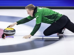 Team Saskatchewan's Colton Flasch, shown in this file photo, defeated the Highland Curling Club's Matt Dunstone 9-5 in a Friday morning tie-breaker at the Brier.