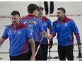 Team Matt Dunstone is going its separate ways after the 2021-22 curling season. Third Braeden Moskowy, from left, second Kirk Muyres, lead Dustin Kidby and Dunstone were Team Wild Card 2 at the 2022 Brier.