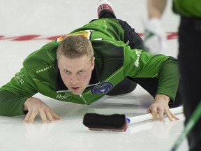 Colton Flasch's Brier run ended with a last-rock loss to Brad Gushue on Saturday.