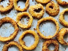 Crispy Baked Onion Rings with Chili Lime Mayo