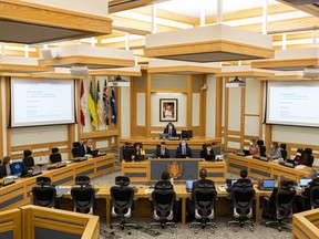 The first regular in-person business meeting of city council since before the COVID-19 pandemic.  Photo taken in Saskatoon, Sask. on Mondday, April 25, 2022. (Saskatoon StarPhoenix / Michelle Berg)