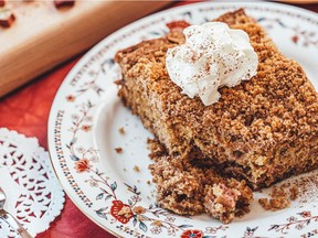Oda’s Rhubarb Crumble Cake is a Manitou Beach favourite.