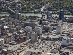 Aerial view of downtown Saskatoon, SK on Friday, September 13, 2019. (Saskatoon StarPhoenix/Liam Richards)