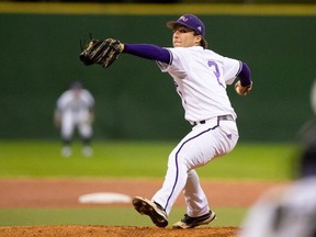 Muenster's Logan Hofmann, shown during his collegiate days at Northwestern State University in Louisiana, is into his second year of pro baseball in the Pittsburgh Pirates' organization.(PHOTO BY CHRIS REICH)