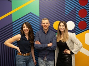 Rachelle Perron, Krystian Olszanski and Rachel Drew are the founders of Cadence, a Saskatoon tech startup working to simplify and automate the tasks of settling a loved one's affairs after their death.