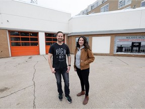 Madeline Conn, the founder and owner of High Key Brewing Co., stands with head brewer Daniel Rommens at their new Saskatoon craft beer brewery downtown location at 102 23rd street.