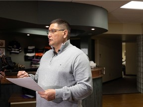 Saskatoon Tribal Chief Marc Arcand, seen here in April 2022, has previously stated the Saskatoon Tribal Council needs an extension of the lease for its temporary wellness centre on First Avenue North, while it seeks a move to a permanent site away from downtown.