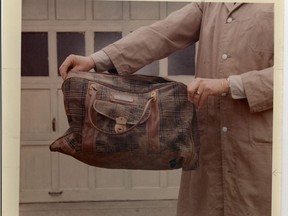 In this photo is the bag that Saskatchewan RCMP investigators found the remains of an infant boy in Saskatchewan Landing Provincial Park in April 1970. The child has never been identified.