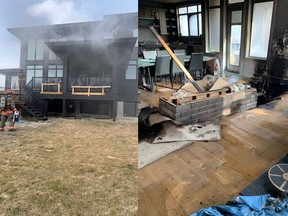 A fire that started in the basement also damaged the main floor of a home in the 200 block of Edgemont Cres. in Corman Park on April 17, 2022.