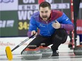 Matt Dunstone, shown at the Brier in March, helped to organize this weekend's Best of the West bonspiel in Saskatoon.