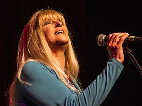 Susan Jacks, shown at the Fox Theatre in Vancouver in 2014, died of kidney failure on Monday at age 73. She was married to the late Ted Dushinski, a former defensive back with the Saskatchewan Roughriders.