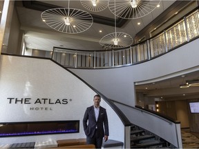 Atlas Hotel CEO, Chief Experience Officer, Ryan Urzada inside the hotel on Tuesday, May 3, 2022 in Regina.