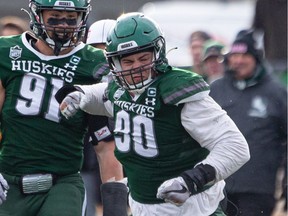 University of Saskatchewan Huskies defensive lineman Nathan Cherry was chosen by the B.C. Lions with the third overall selection of Tuesday's CFL draft.