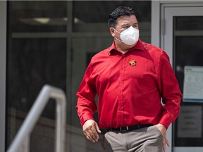 FSIN Chief Bobby Cameron walks out of Saskatoon Court of Queen's Bench after testifying on Thursday May 5, 2022.