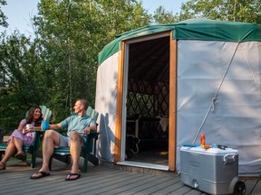 Saskatchewan Parks’ Camp-Easy program is a great experience for first-time campers who don’t own their own gear. Each site is fully equipped. All campers have to do is bring their own food, cookware and clothing. PHOTO: SASK PARKS