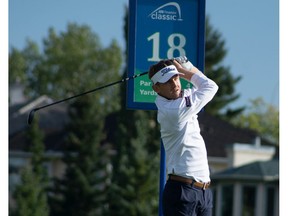 Jared du Toit hits during the ATB Financial Classic on the PGA Canada Tour in Calgary September 18, 2021.