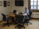 NDP Leader Ryan Meili prepares for question period inside of his office before session at the Saskatchewan Legislative Building and his final day as the leader of the NDP in the legislature on Thursday, May 19, 2022 in Regina. KAYLE NEIS / Regina Leader-Post