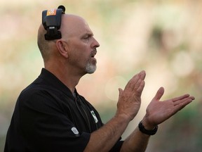 Saskatchewan Roughriders head coach Craig Dickenson welcomed the sunny skies for the opening day of the team's rookie camp in Saskatoon.