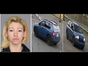 One year after a fatal collision, Saskatoon police continue to search for Chasity Erin Kyplain, 37, who police believe to be the driver of the vehicle. Police are also still trying to locate the blue 2007 Jeep Compass that was involved in the collision. (Provided: Saskatoon Police Service)