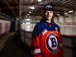 Just a few years ago Hudson Malinoski's hockey career was in peril after a near-tragic fall off the roof of his house. Now, the Saskatoon Blazers captain has secured a NCAA Division One commitment. Photo taken in Saskatoon on Wednesday, May 4, 2022.