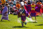 Hudson Penner, a two-spirit youth, dances at The Heart of The Youth pow wow in Prince Albert. This year the pow wow eliminated gender categories to embrace two-spirit youth in pow wow circles. 