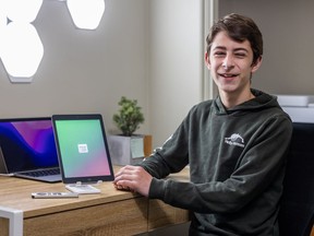 13-year-old Drake Jordan won Apple's Swift Student Challenge with his app, Sway, which he designed to help people understand the experience of synesthesia by converting motion to colour. Photo taken in Saskatoon, SK on Thursday, June 9, 2022.