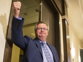 Kevin Waugh, Conservative candidate for Saskatoon-Grasswood, is introduced during a gathering on election night at the Hilton Garden Inn in Saskatoon, SK on Monday, October 21, 2019.