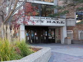 Saskatoon City Hall is seen in this photo taken in Saskatoon on Wednesday, October 27, 2021.