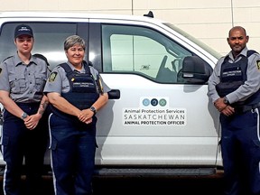 Animal Protection Services of Saskatchewan officers and vehicle. Photo provided by Don Ferguson.