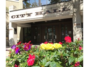 The Third Avenue entrance to Saskatoon city hall is shown on July 29, 2019 during a break from a city council meeting. (Phil Tank/The StarPhoenix)