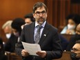 Steven Guilbeault rises during Question Period in the House of Commons on Parliament Hill in Ottawa on Thursday, May 12, 2022. The environment minister says a new bill he introduced gives legal protection to Canada's historic sites for the first time and ensures Indigenous Peoples have a stronger voice in identifying and protecting places of historic significance in Canada.THE CANADIAN PRESS/ Patrick Doyle