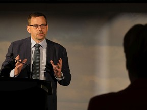 BHP President Minerals Americas, Ragnar Udd, talks about the sustainability of the Jansen potash mine at a press conference at the Sheraton Hotel in Saskatoon on June 13, 2022.