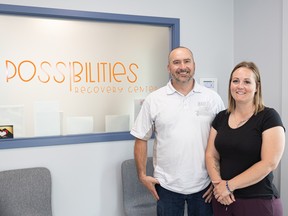 Tanner Perratt and Kayla MacKay, co-founders of Possibilities Recovery Center, a non-profit outpatient program for people who use drugs.