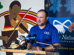 Metis Nation Saskatchewan Minister of Early Learning and Child Care Tim Roussin announces new funding for early learning and child care.