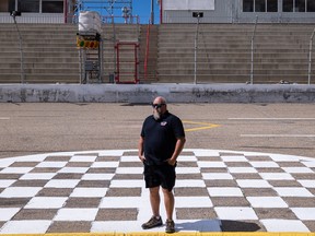 Neil Schneider, one of the local organizers, welcomes back Canada's Nascar Pinty's Series. Photo taken in Saskatoon on Wednesday, July 20, 2022.