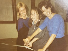 Linda Erickson, Hazel-Ann Stark and Heather Myers at the ribbon cutting for La Danse Studio. The three women founded the studio 37 years ago. Heather and Hazel-Ann remain teachers, while Linda retires completely. (Provided: The Dance)