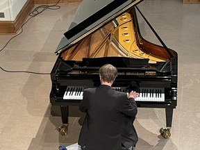 Pianist and composer Jon Ballantyne performs at the University of Saskatchewan on July 2, 2022. (Julia Peterson/Saskatoon StarPhoenix)