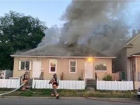 A duplex in the 100 block of Avenue I South in Saskatoon was damaged by a suspicious fire on Aug. 6, 2022.